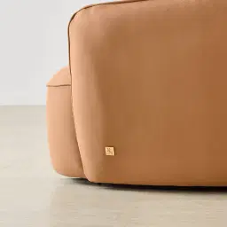 Spencer Terracotta Brown Nubuck Leather 2 Pieces Modular Sofa