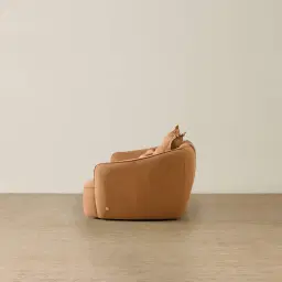 Spencer Terracotta Brown Nubuck Leather 2 Pieces Modular Sofa