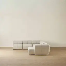 Quincy Slate Grey Fabric Modular Corner Sofa with Right Cuddler