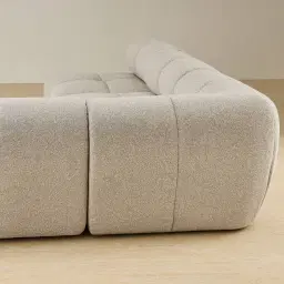 Quincy Slate Grey Fabric Modular Corner Sofa with Right Cuddler