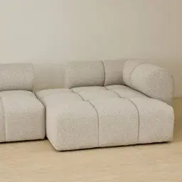 Quincy Slate Grey Fabric Modular Corner Sofa with Right Cuddler