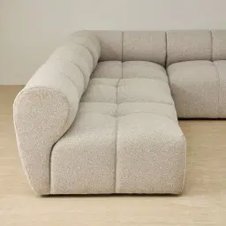 Quincy Slate Grey Fabric Modular Corner Sofa with Right Cuddler