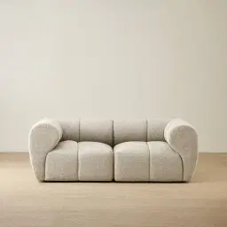 Quincy Slate Grey Fabric 2 Pieces Modular Sofa