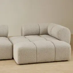 Quincy Slate Grey Fabric 6 Pieces Modular Corner Sofa with Left Arm and Right Cuddler