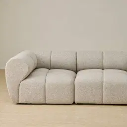 Quincy Slate Grey Fabric 6 Pieces Modular Corner Sofa with Left Arm and Right Cuddler