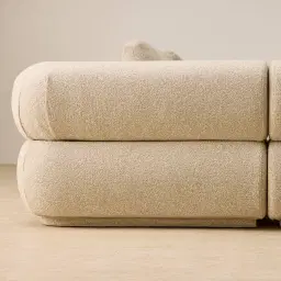 Elio Pearl Beige Fabric 5 Pieces Modular Corner Sofa