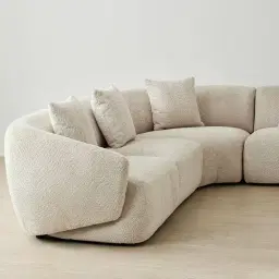 Willow Stone Cream Woven Fabric Modular Corner Sofa