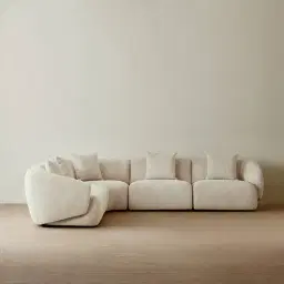 Willow Stone Cream Woven Fabric Modular Corner Sofa