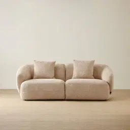 Willow Antelope Woven Fabric 2 Pieces Modular Sofa