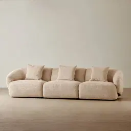 Willow Antelope Woven Fabric 3 Pieces Modular Sofa