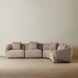 Willow Warm Taupe Woven Fabric Modular Corner Sofa