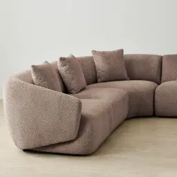 Willow Warm Taupe Woven Fabric Modular Corner Sofa