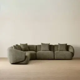 Willow Winter Moss Woven Fabric Modular Corner Sofa