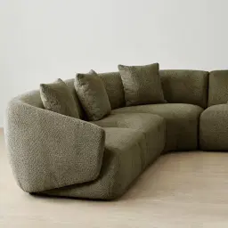 Willow Winter Moss Woven Fabric Modular Corner Sofa