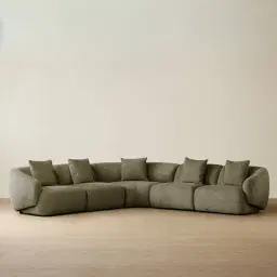 Willow Winter Moss Woven Fabric Modular Corner Sofa