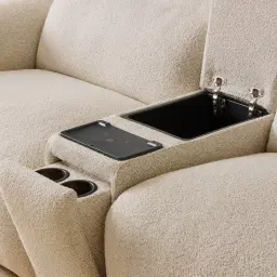Mathias Pearl Beige Fabric 5 Pieces Modular Corner Dual Electric Recliner