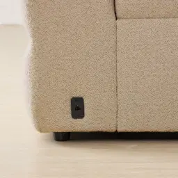 Mathias Pearl Beige Fabric 2 Pieces Modular Dual Electric Recliner with Console