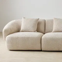 Willow II Mid Beige Woven Fabric 3 Pieces Modular Sofa