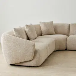 Willow II Mid Beige Woven Fabric Modular Corner Sofa