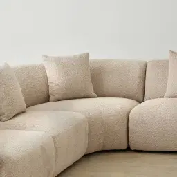 Willow II Mid Beige Woven Fabric Modular Corner Sofa