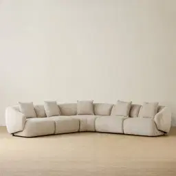 Willow II Mid Beige Woven Fabric Modular Corner Sofa