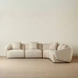 Willow II Mid Beige Woven Fabric Modular Corner Sofa