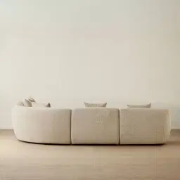 Willow II Mid Beige Woven Fabric Modular Corner Sofa