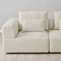 Riviera III Stone Cream Woven Fabric Modular Sofa