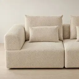 Riviera III Mid Beige Woven Fabric Modular Sofa