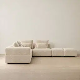 Riviera III Mid Beige Woven Fabric Modular Sofa