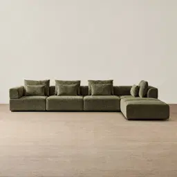 Riviera III Winter Moss Woven Fabric Modular Sofa