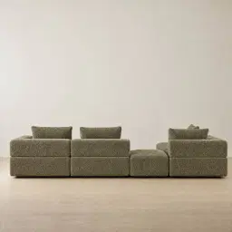 Riviera III Winter Moss Woven Fabric Modular Sofa