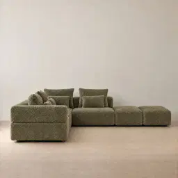 Riviera III Winter Moss Woven Fabric Modular Sofa