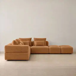 Riviera III Vintage Mustard Woven Fabric Modular Sofa