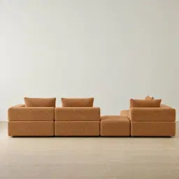 Riviera III Vintage Mustard Woven Fabric Modular Sofa