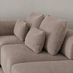 Riviera III Warm Taupe Woven Fabric Modular Sofa