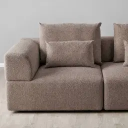 Riviera III Warm Taupe 4 Pieces Modular Fabric Sofa