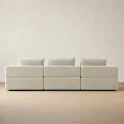 Riviera III Pearl Beige 3 Pieces Modular Fabric Sofa