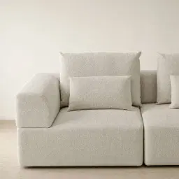 Riviera III Pearl Beige 2 Pieces Modular Fabric Sofa