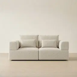 Riviera III Pearl Beige 2 Pieces Modular Fabric Sofa
