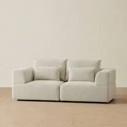 Riviera III Pearl Beige 2 Pieces Modular Fabric Sofa
