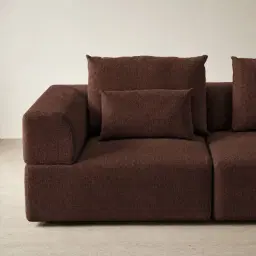Riviera III Pecan Boucle Fabric Modular Sofa