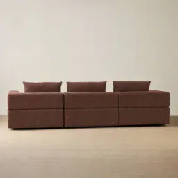 Riviera III Pecan Boucle 3 Pieces Modular Fabric Sofa