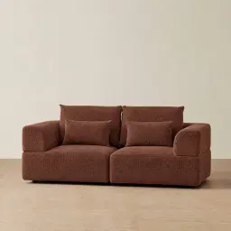 Riviera III Pecan Boucle 2 Pieces Modular Fabric Sofa