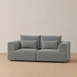 Riviera III Shadow Grey Chenille 2 Pieces Modular Fabric Sofa