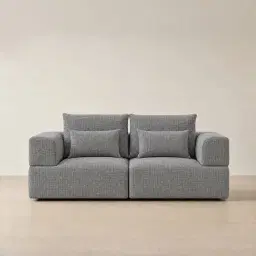 Riviera III Shadow Grey Chenille 2 Pieces Modular Fabric Sofa