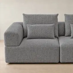 Riviera III Shadow Grey Chenille 2 Pieces Modular Fabric Sofa