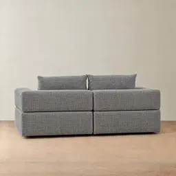 Riviera III Shadow Grey Chenille 2 Pieces Modular Fabric Sofa