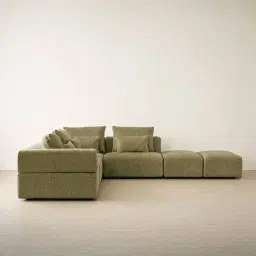 Riviera III Dusty Green Chenille Fabric Modular Sofa