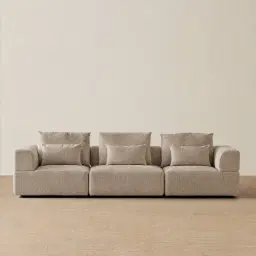 Riviera III Mushroom Chenille 3 Pieces Modular Fabric Sofa